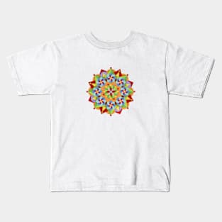 Manchester Mandala on Pink Kids T-Shirt